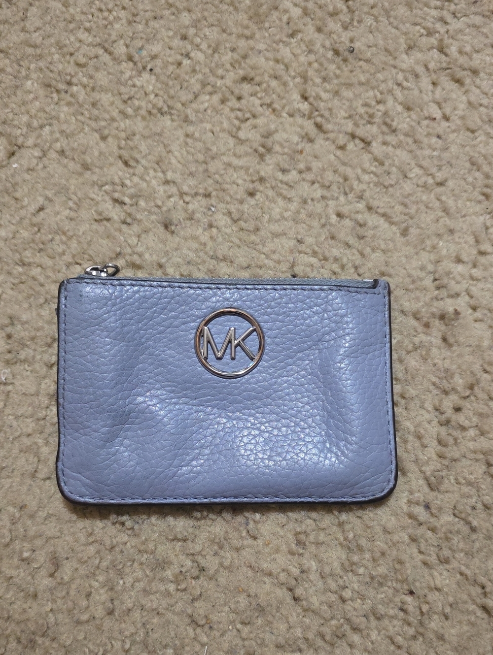 Michael Kors Light Lavender Pebbled Leather Zip Card Case
